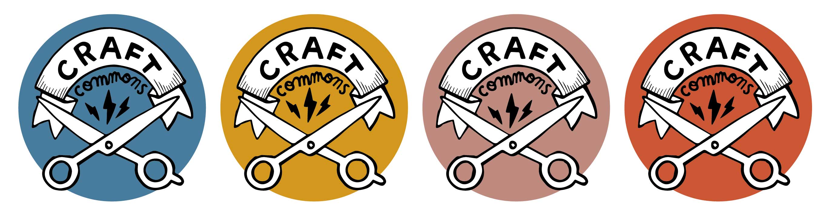 Logo for the Craft Commons project in the various brand colours