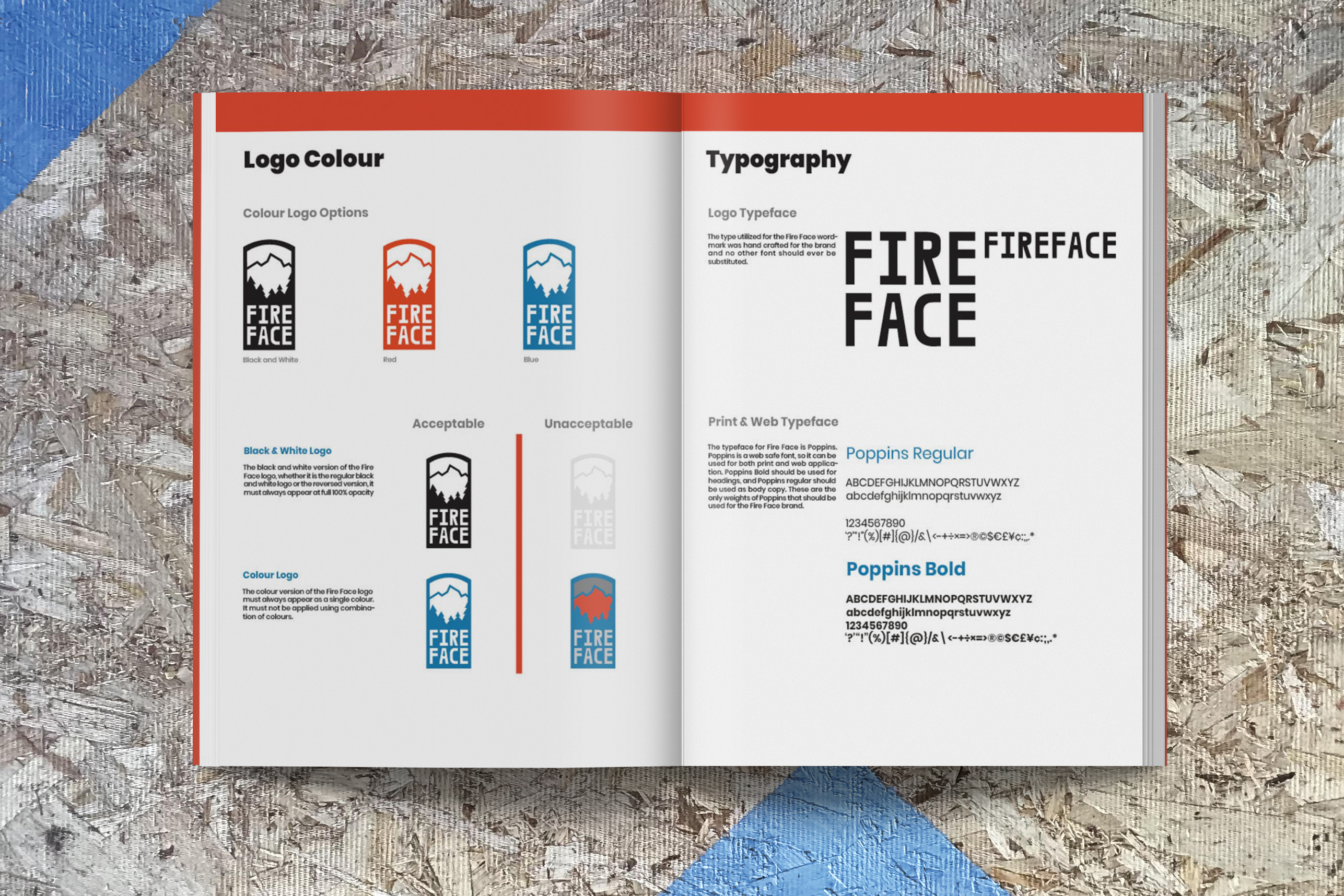 Image of the second page of the fire face brand guide